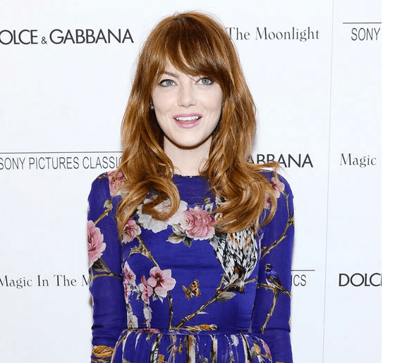 cabelo emma stone franja